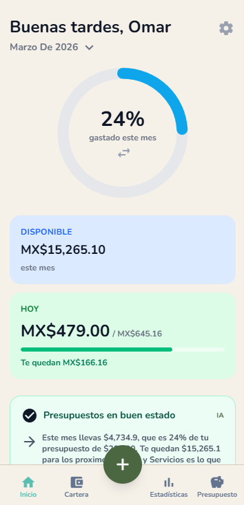 Captura de Inicio en modo claro